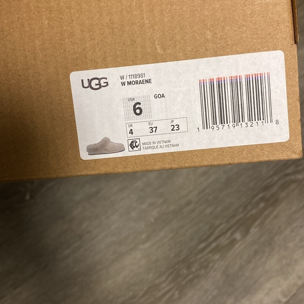UGG | Moraene Suede Slippers In Goat Grey NEW Size 6 - Picture 8 of 8